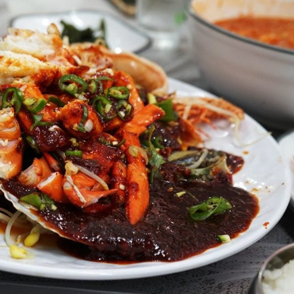 an unknown korean dish with kimchi